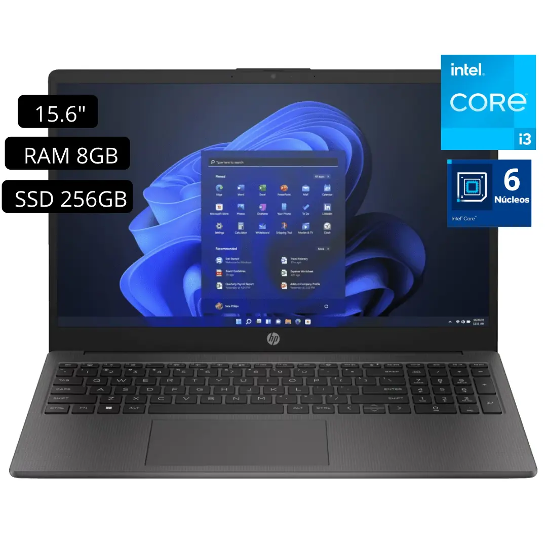 Laptop HP 250 G9 Intel Core I3 12va Gen RAM 8GB SSD 256GB Led 15.6 Full HD″