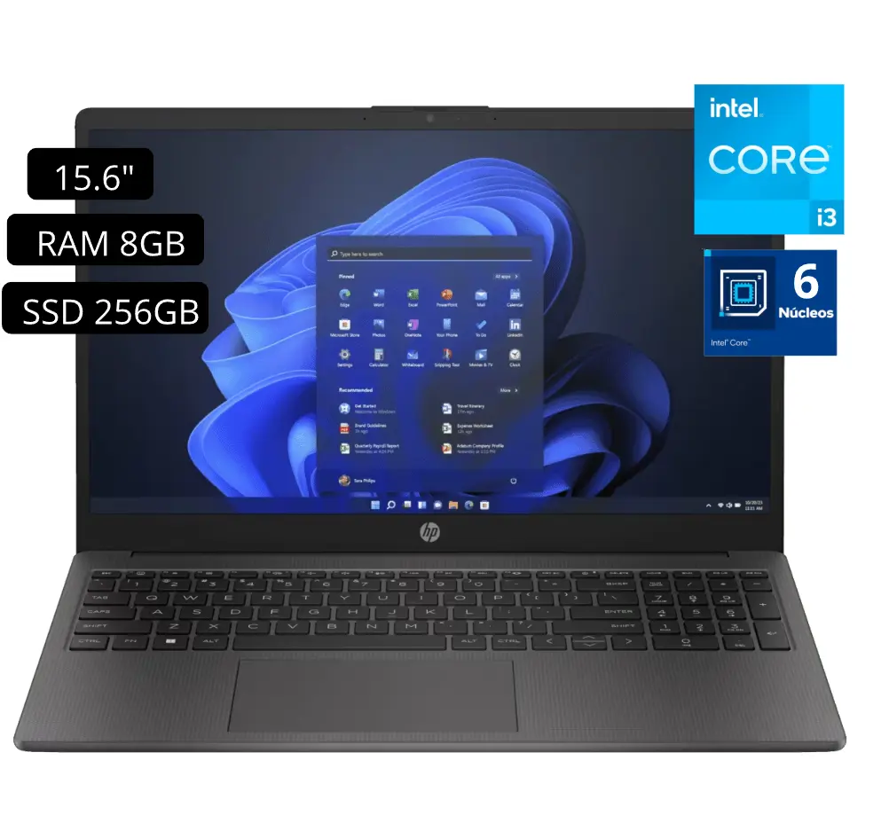 Laptop HP 250 G10 Intel Core I3 13va Gen RAM 8GB SSD 256GB Led 15.6″ HD