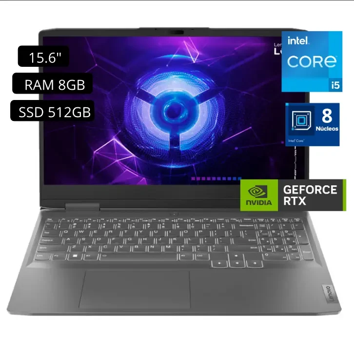 Laptop Lenovo Gaming LOQ 15IAX9 core i5 12va RAM 8GB SSD 512GB RTX3050 6GB Led 15.6″