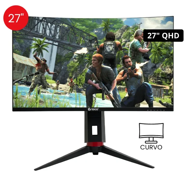 Monitor Curvo Teros TE-2765G, 27″, VA, CURVO, 165HZ, 2560X1440 QHD, HDMI / DP/ PIVOT