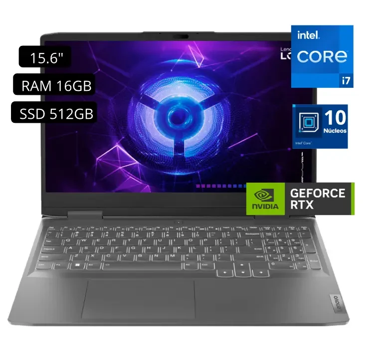 Laptop Lenovo Gaming LOQ 15IRX9 Core i7 13va RAM 16GB SSD 512GB RTX4050 6GB Led 15.6″