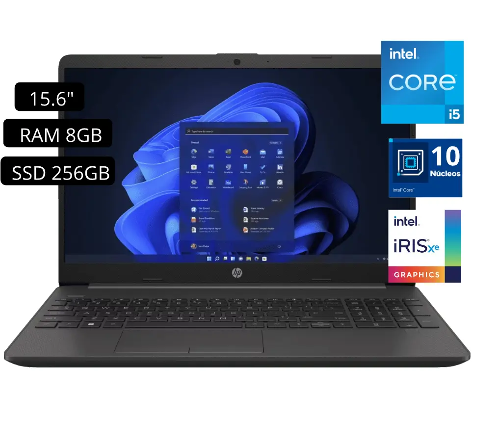 Laptop HP 250 G9 Intel Core i5 12va Gen RAM 8GB SSD 256GB Led 15.6″ Full HD