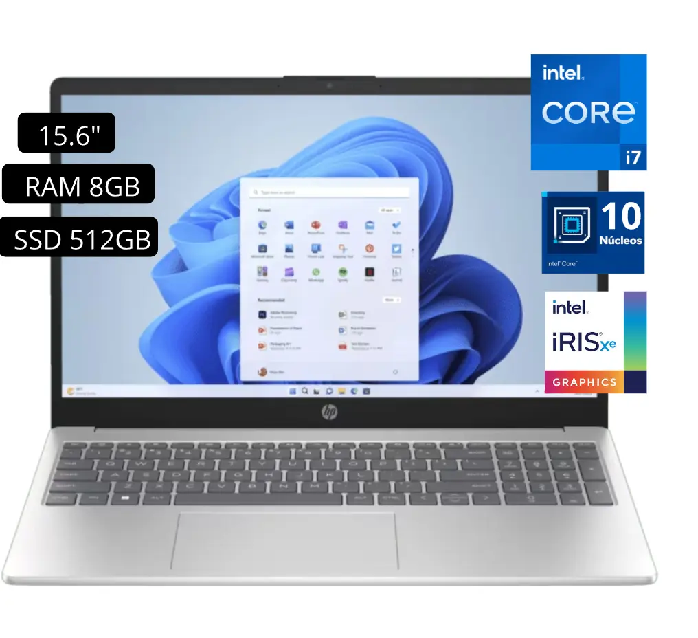Laptop HP 15-FD0008LA Intel Core i7 13ava Gen RAM 8GB SSD 512GB Led 15.6″