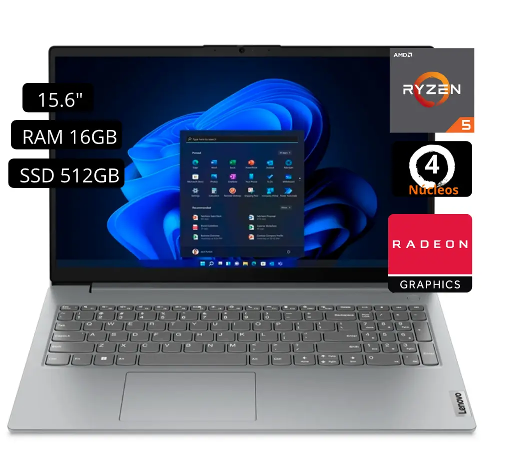 Laptop Lenovo V15 G4 AMD Ryzen 5 7520U RAM 16GB SSD 512GB LED 15.6″